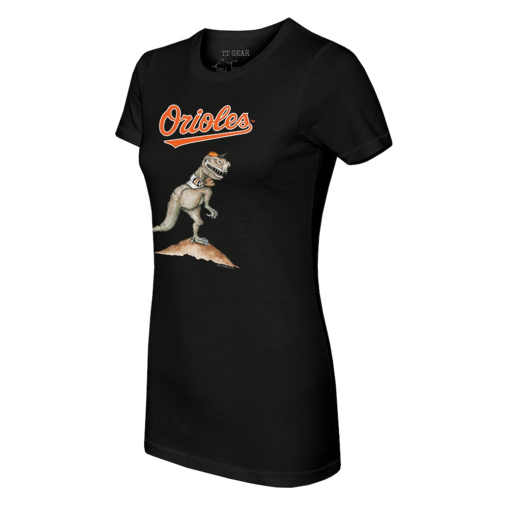 Baltimore Orioles Tiny Turnip Women's TT Rex T-Shirt - Black T-shirts