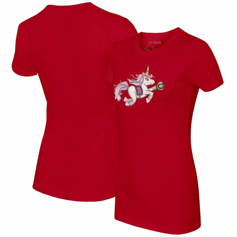 Boston Red Sox Tiny Turnip Women's Unicorn T-Shirt - Red T-shirts