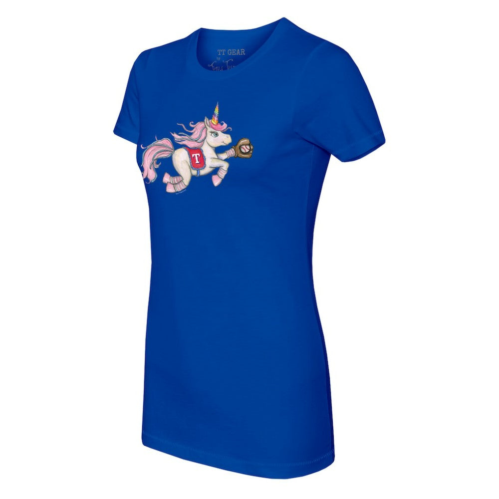 Texas Rangers Tiny Turnip Women's Unicorn T-Shirt - Royal T-shirts
