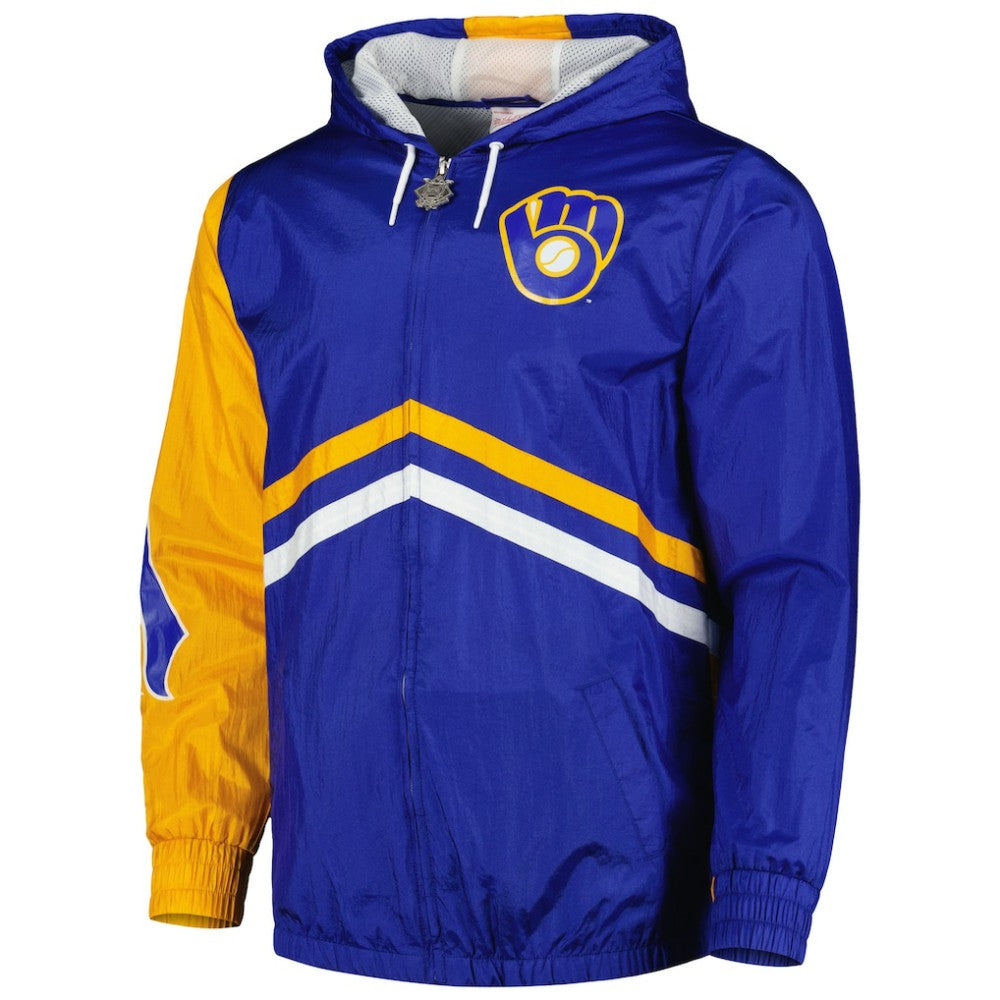 Milwaukee Brewers Mitchell & Ness Undeniable Full-Zip Hoodie Windbreaker Jacket - Royal Jackets
