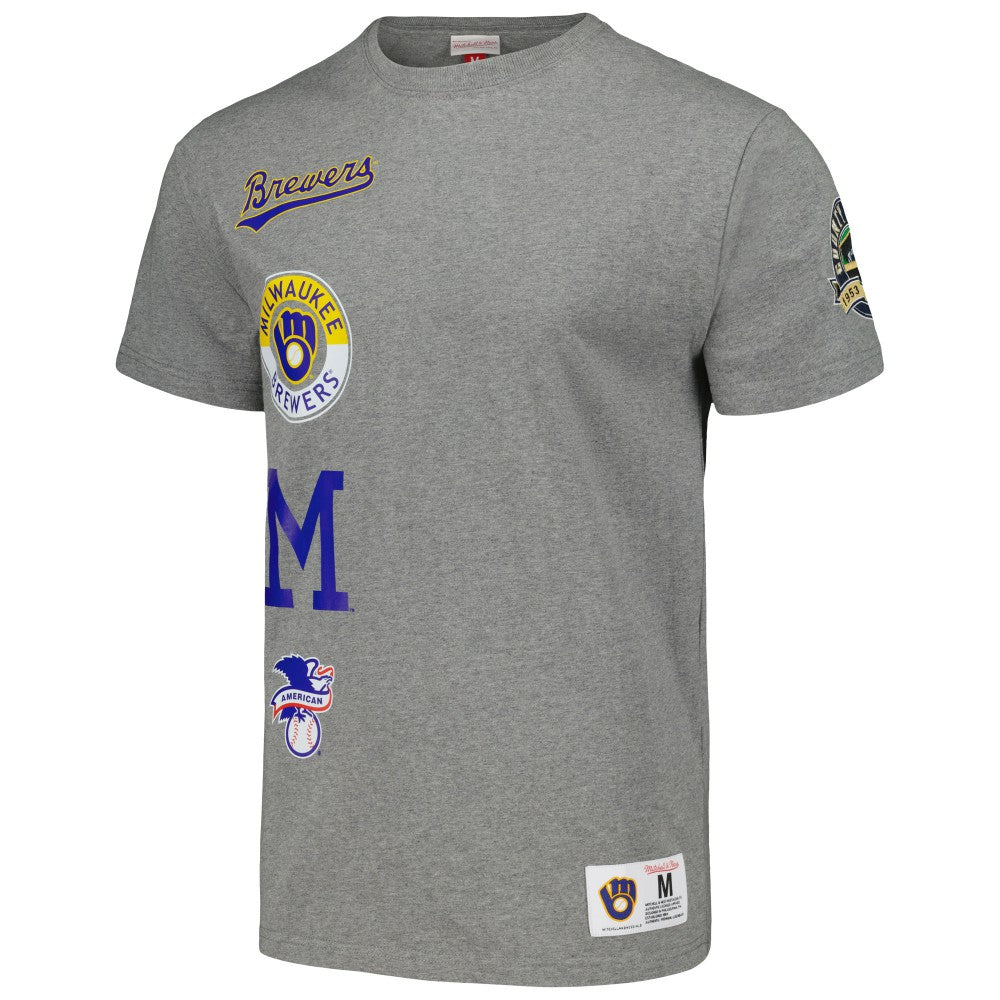 Milwaukee Brewers Mitchell & Ness Cooperstown Collection City Collection T-Shirt - Heather Gray T-shirts