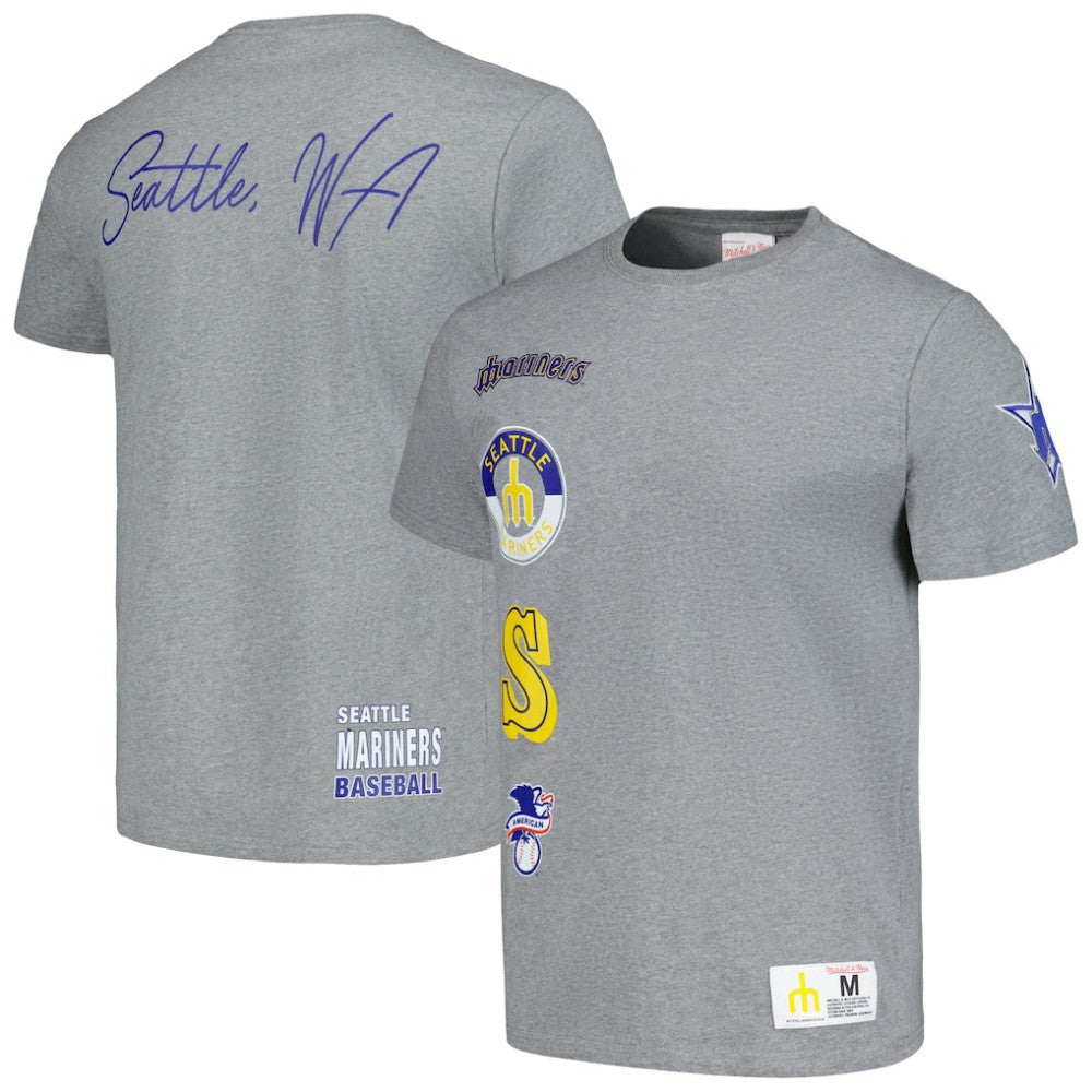 Seattle Mariners Mitchell & Ness Cooperstown Collection City Collection T-Shirt - Heather Gray T-shirts