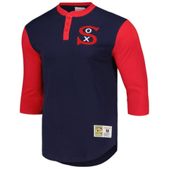 Chicago White Sox Mitchell & Ness Cooperstown Collection Legendary Slub Henley 3/4-Sleeve T-Shirt - Navy T-shirts