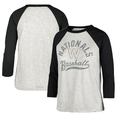 Washington Nationals '47 Women's City Connect Retro Daze Ava Raglan 3/4-Sleeve T-Shirt - Gray T-shirts