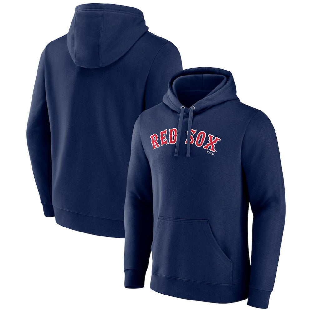 Boston Red Sox Official Wordmark Fitted Pullover Hoodie - Navy Hoodies