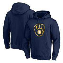 Milwaukee Brewers Official Team Logo Pullover Hoodie - Navy Hoodies