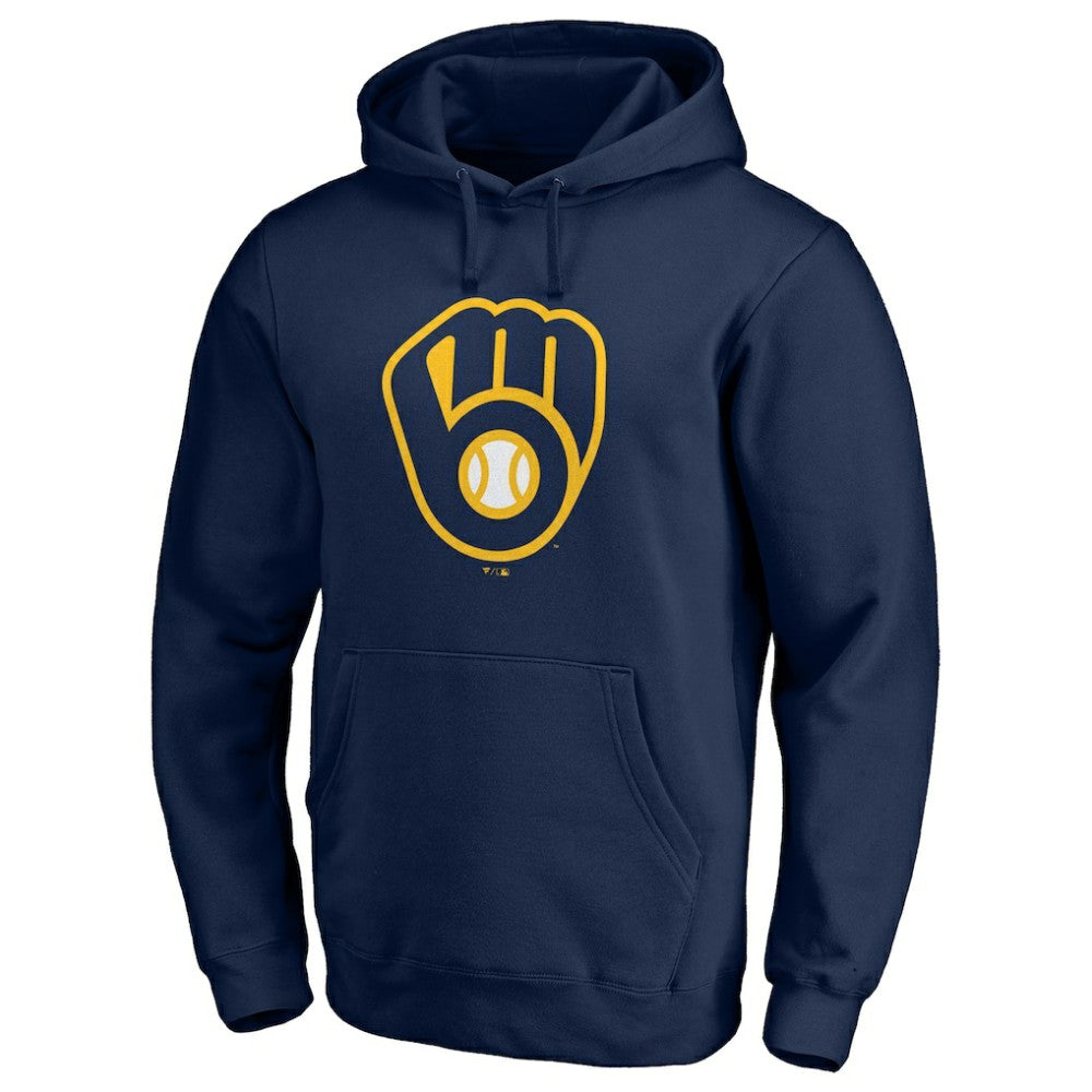 Milwaukee Brewers Official Team Logo Pullover Hoodie - Navy Hoodies