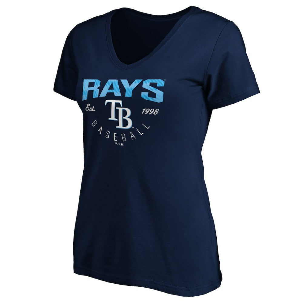 Tampa Bay Rays Women's Core Live For It V-Neck T-Shirt - Navy T-shirts