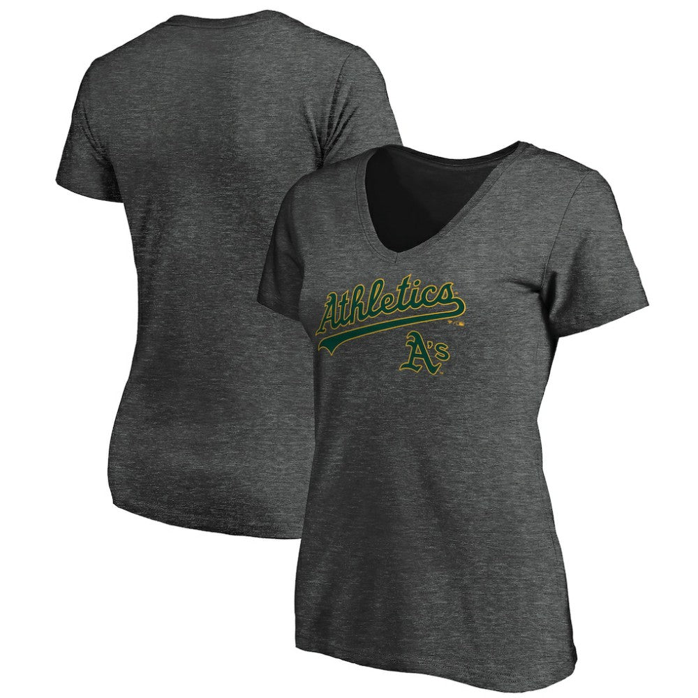 Athletics Women's Core Team Lock Up V-Neck T-Shirt - Charcoal T-shirts