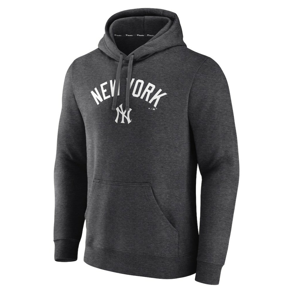 New York Yankees Team Lock Up Wordmark Pullover Hoodie - Charcoal Hoodies