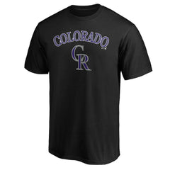 Colorado Rockies Team Lock Up Wordmark T-Shirt - Black T-shirts