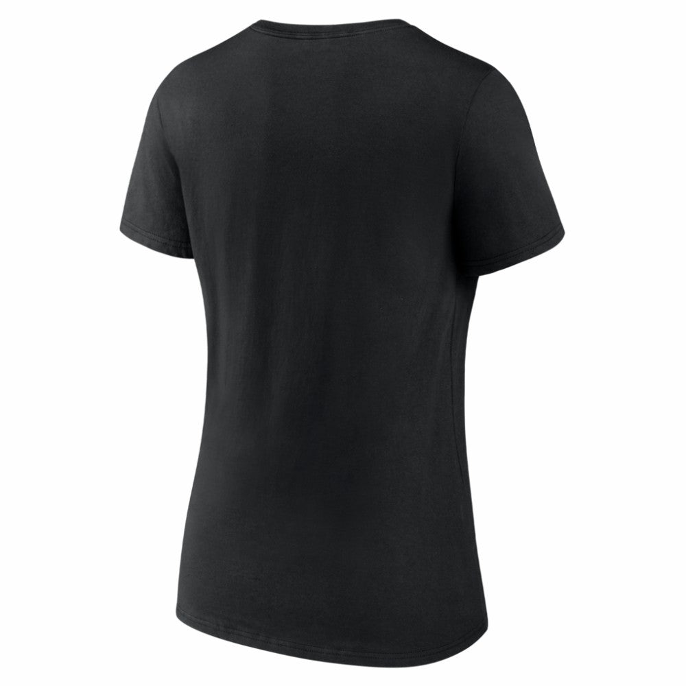 Miami Marlins Women's Logo V-Neck T-Shirt - Black T-shirts