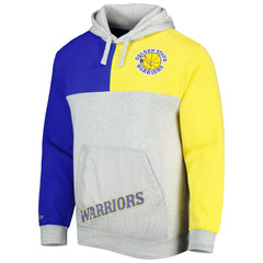 Golden State Warriors Tie-Breaker Pullover Hoodie Heather Gray - Mitchell & Ness