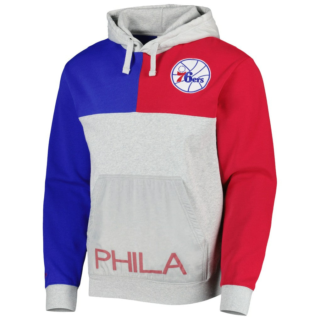 Philadelphia 76ers Tie-Breaker Pullover Hoodie Heather Gray - Mitchell & Ness