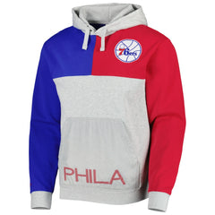 Philadelphia 76ers Tie-Breaker Pullover Hoodie Heather Gray - Mitchell & Ness