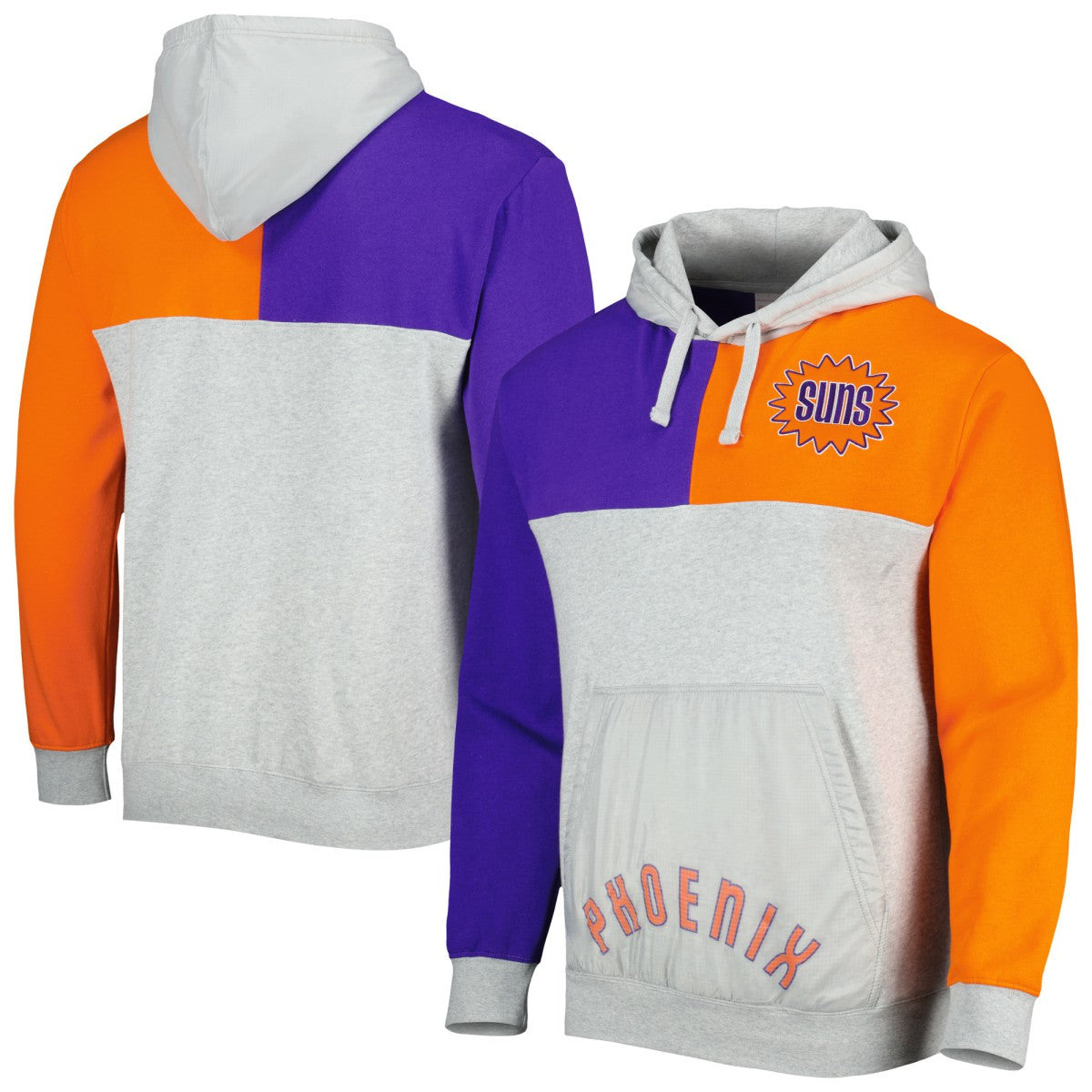 Phoenix Suns Tie-Breaker Pullover Hoodie Heather Gray - Mitchell & Ness