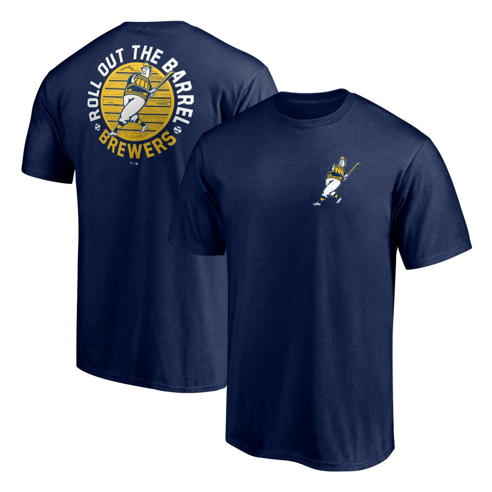 Milwaukee Brewers Roll Out the Barrel T-Shirt - Navy T-shirts