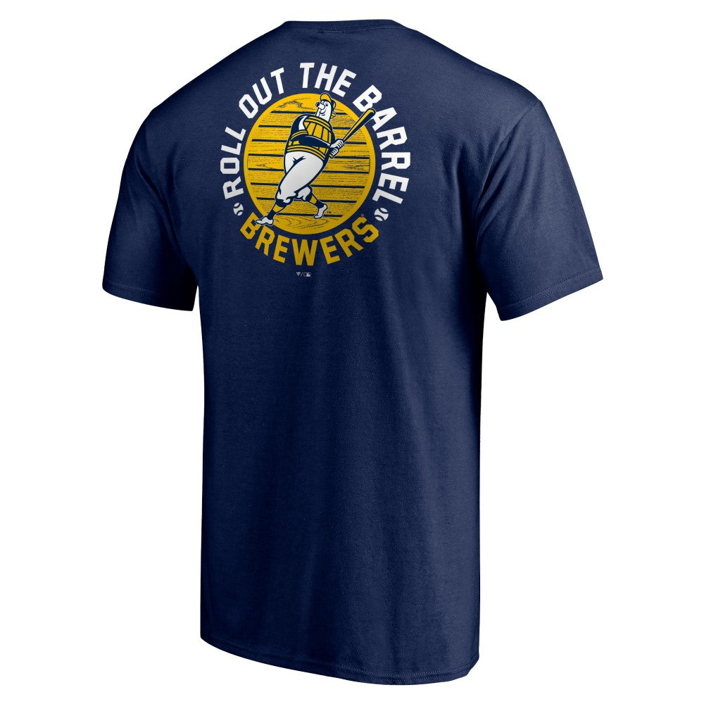 Milwaukee Brewers Roll Out the Barrel T-Shirt - Navy T-shirts