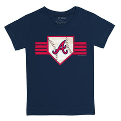 Atlanta Braves Tiny Turnip Youth Base Stripe T-Shirt - Navy T-shirts