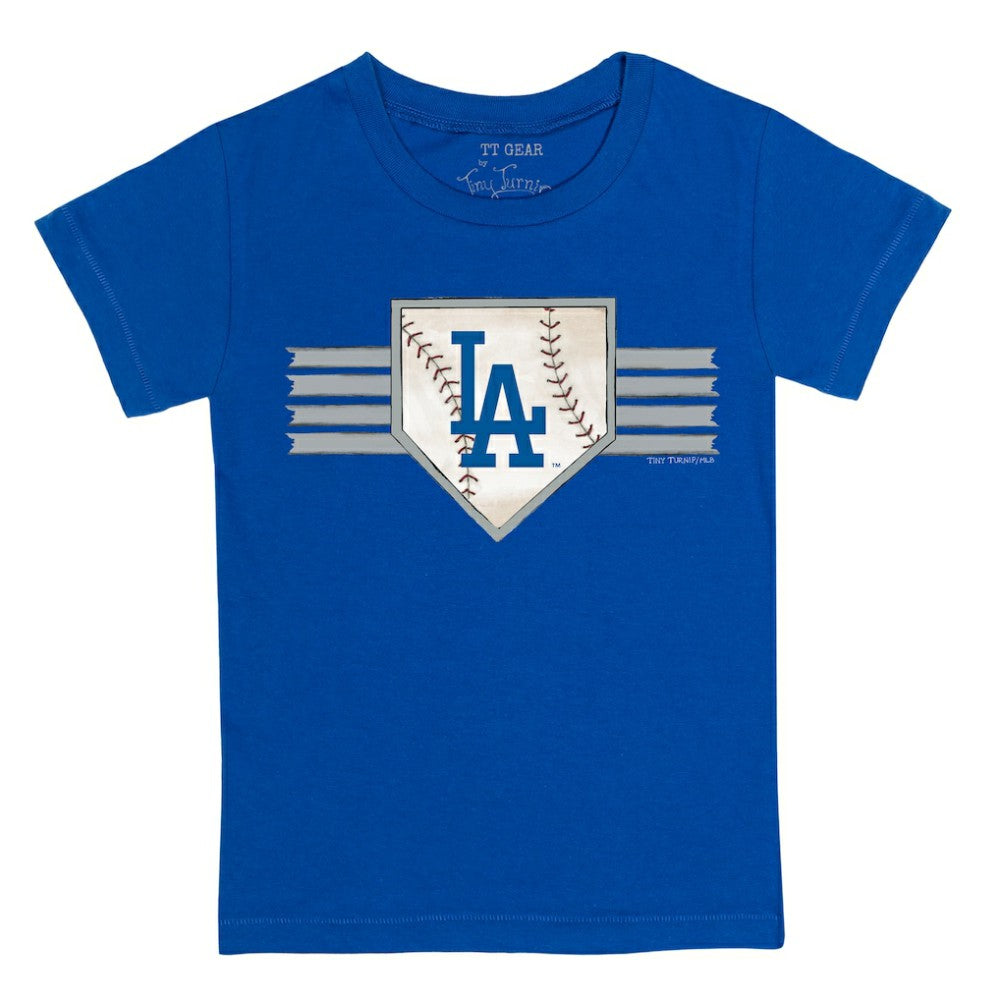 Los Angeles Dodgers Tiny Turnip Youth Base Stripe T-Shirt - Royal T-shirts