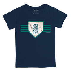 Seattle Mariners Tiny Turnip Youth Base Stripe T-Shirt - Navy T-shirts