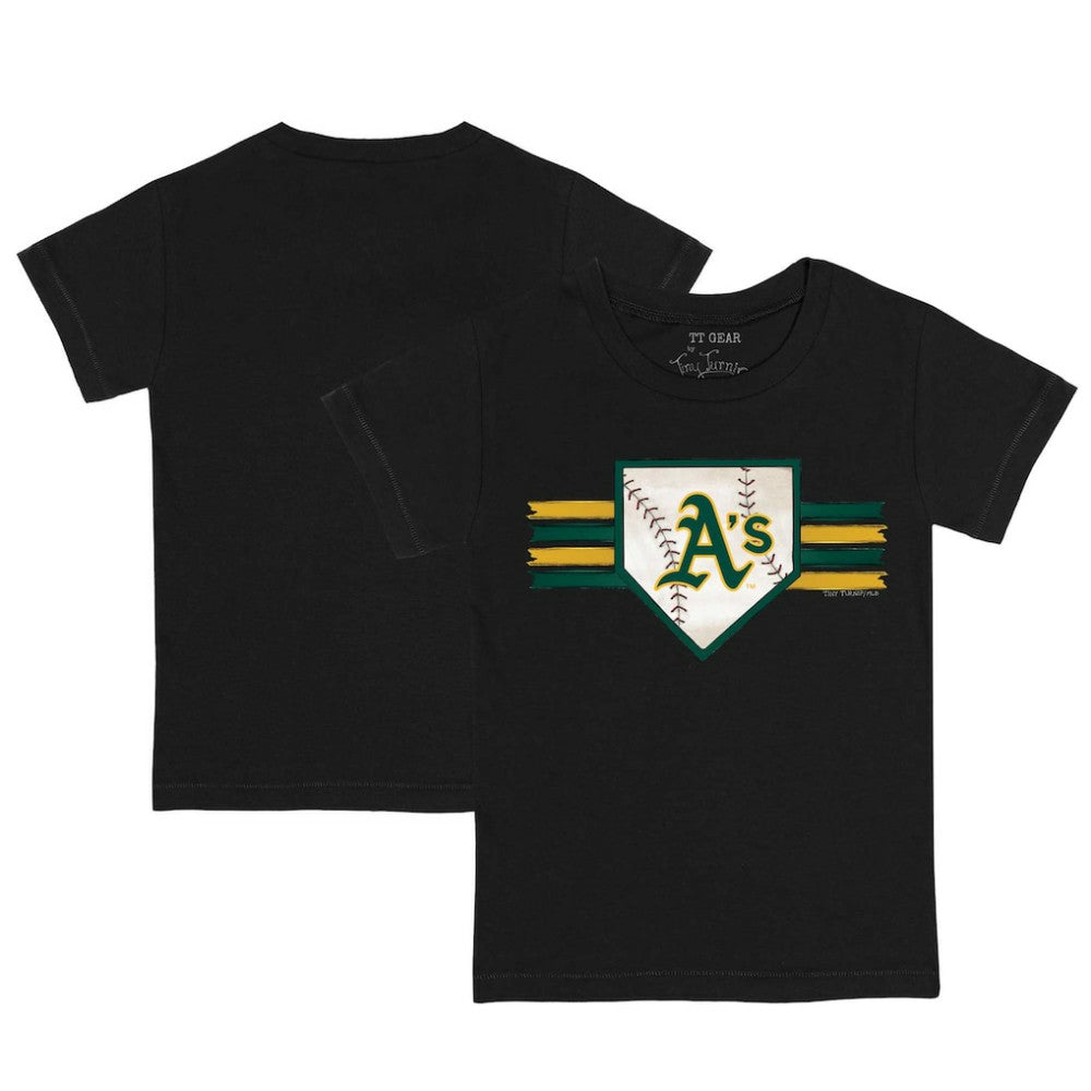 Athletics Tiny Turnip Youth Base Stripe T-Shirt - Black T-shirts