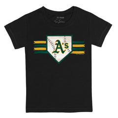 Athletics Tiny Turnip Youth Base Stripe T-Shirt - Black T-shirts