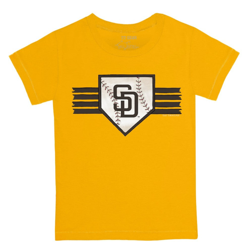 San Diego Padres Tiny Turnip Youth Base Stripe T-Shirt - Gold T-shirts