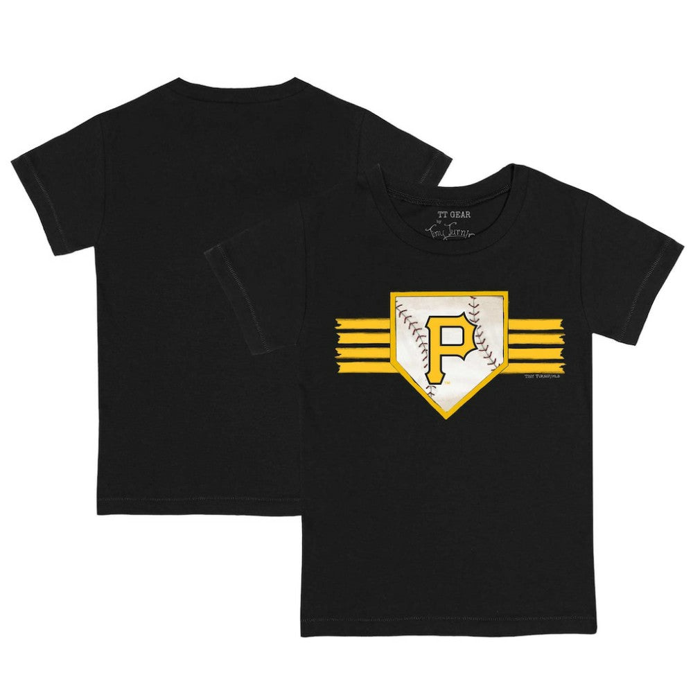 Pittsburgh Pirates Tiny Turnip Youth Base Stripe T-Shirt - Black T-shirts