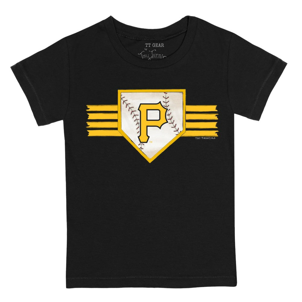 Pittsburgh Pirates Tiny Turnip Youth Base Stripe T-Shirt - Black T-shirts