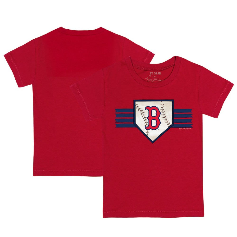 Boston Red Sox Tiny Turnip Youth Base Stripe T-Shirt - Red T-shirts