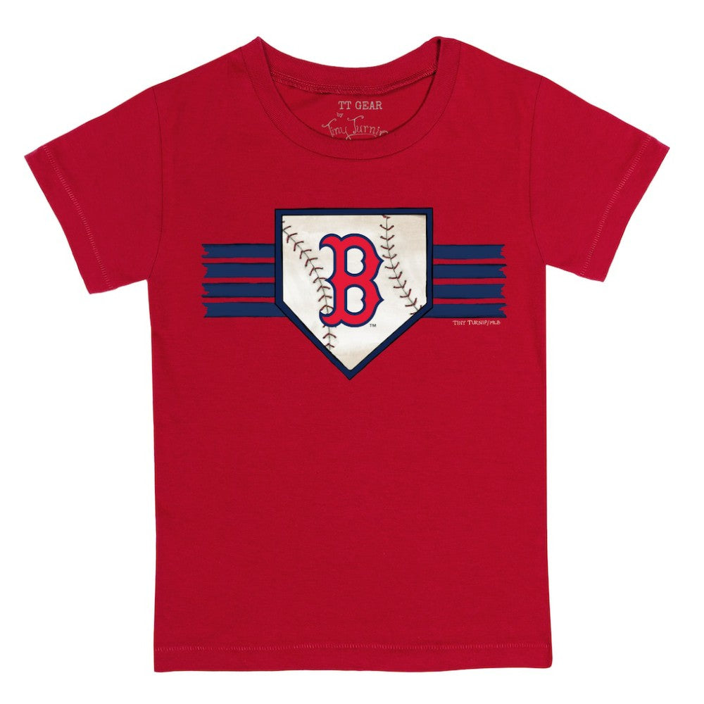 Boston Red Sox Tiny Turnip Youth Base Stripe T-Shirt - Red T-shirts