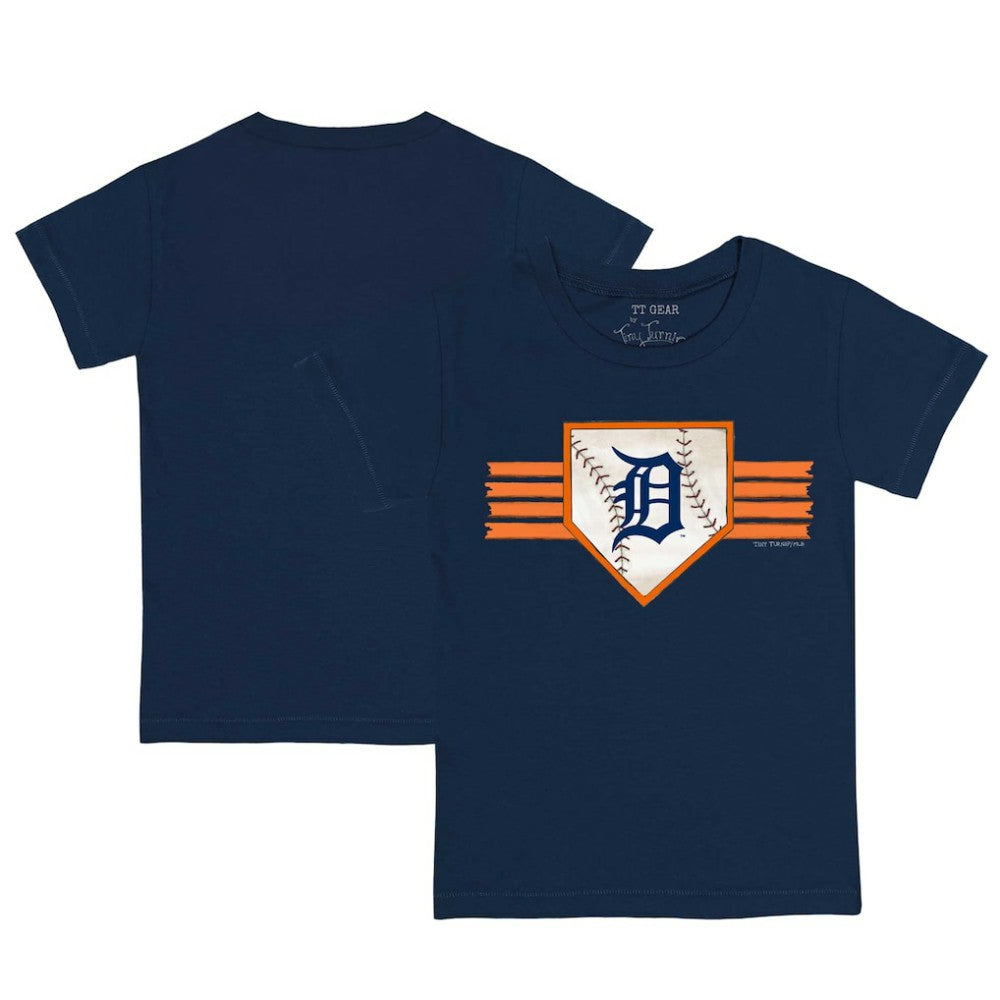 Detroit Tigers Tiny Turnip Youth Base Stripe T-Shirt - Navy T-shirts