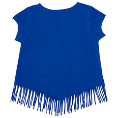 Texas Rangers Tiny Turnip Girls Youth Baseball Bow Fringe T-Shirt - Royal T-shirts
