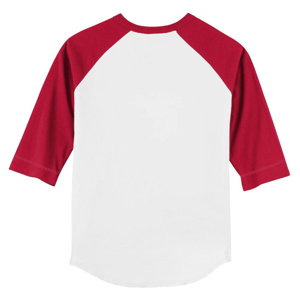 Boston Red Sox Tiny Turnip Youth Baseball Bow 3/4-Sleeve Raglan T-Shirt - White/Red T-shirts