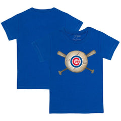 Chicago Cubs Tiny Turnip Youth Baseball Cross Bats T-Shirt - Royal T-shirts