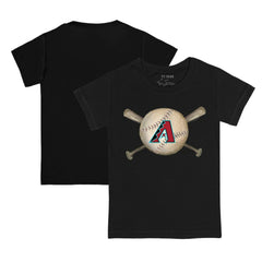 Arizona Diamondbacks Tiny Turnip Youth Baseball Cross Bats T-Shirt - Black T-shirts