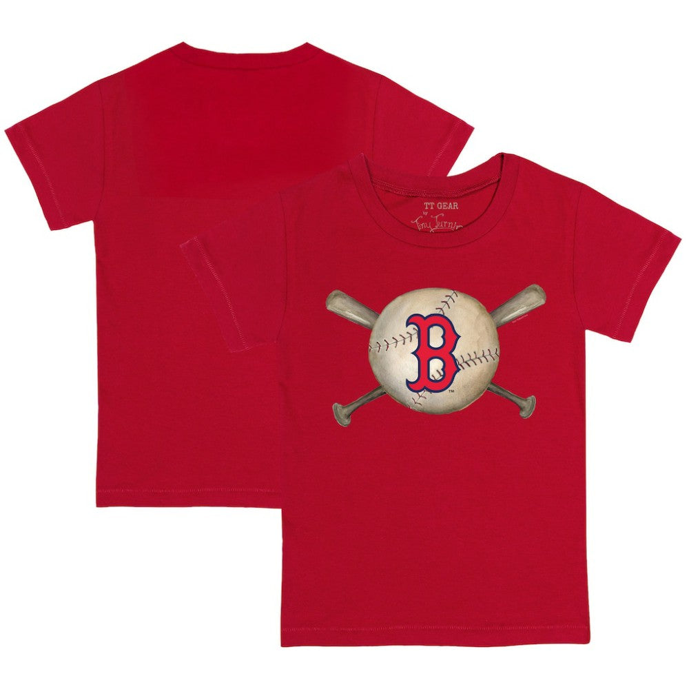 Boston Red Sox Tiny Turnip Youth Baseball Cross Bats T-Shirt - Red T-shirts