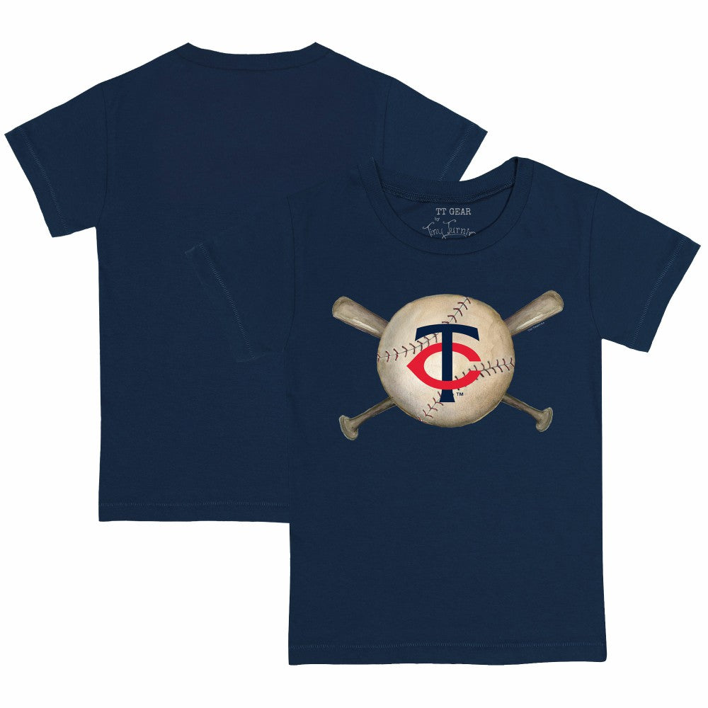 Minnesota Twins Tiny Turnip Youth Baseball Cross Bats T-Shirt - Navy T-shirts