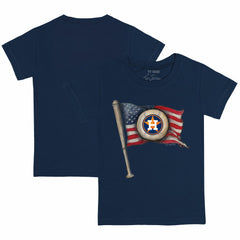 Houston Astros Tiny Turnip Youth Baseball Flag T-Shirt - Navy T-shirts