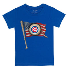 Chicago Cubs Tiny Turnip Youth Baseball Flag T-Shirt - Royal T-shirts