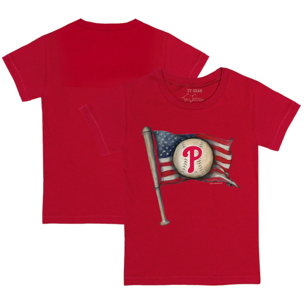 Philadelphia Phillies Tiny Turnip Youth Baseball Flag T-Shirt - Red T-shirts