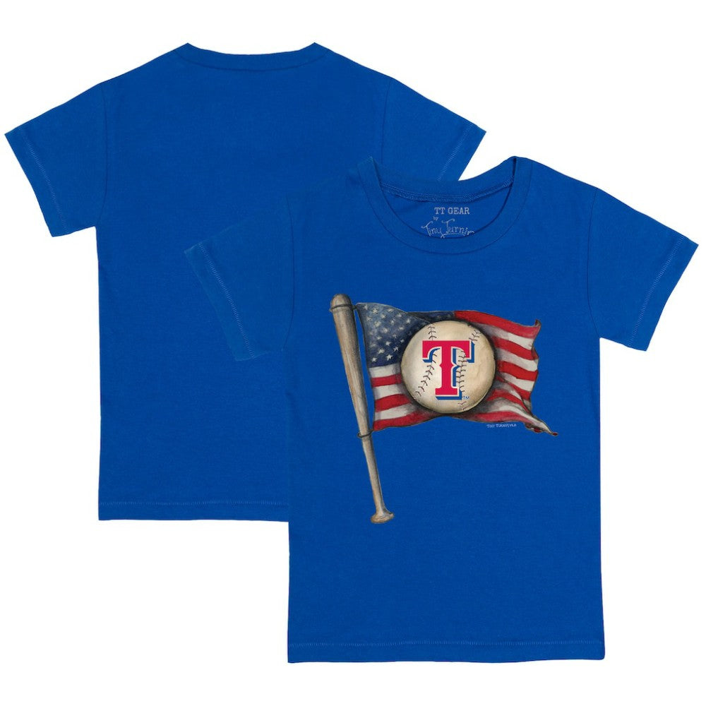 Texas Rangers Tiny Turnip Youth Baseball Flag T-Shirt - Royal T-shirts