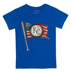 Kansas City Royals Tiny Turnip Youth Baseball Flag T-Shirt - Royal T-shirts