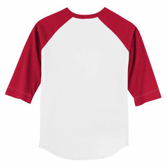 Los Angeles Angels Tiny Turnip Youth Baseball Flag 3/4-Sleeve Raglan T-Shirt - White/Red T-shirts