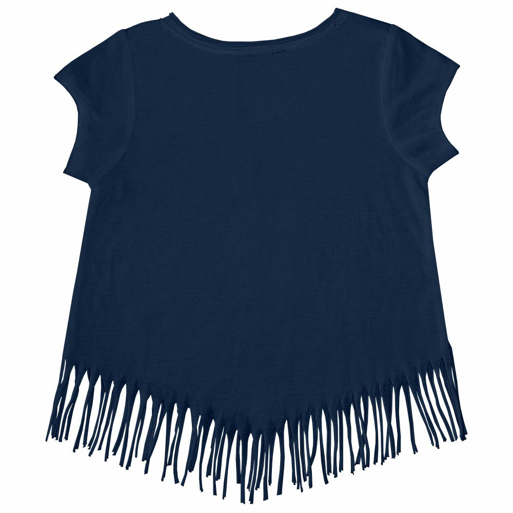 Milwaukee Brewers Tiny Turnip Girls Youth Baseball Love Fringe T-Shirt - Navy T-shirts