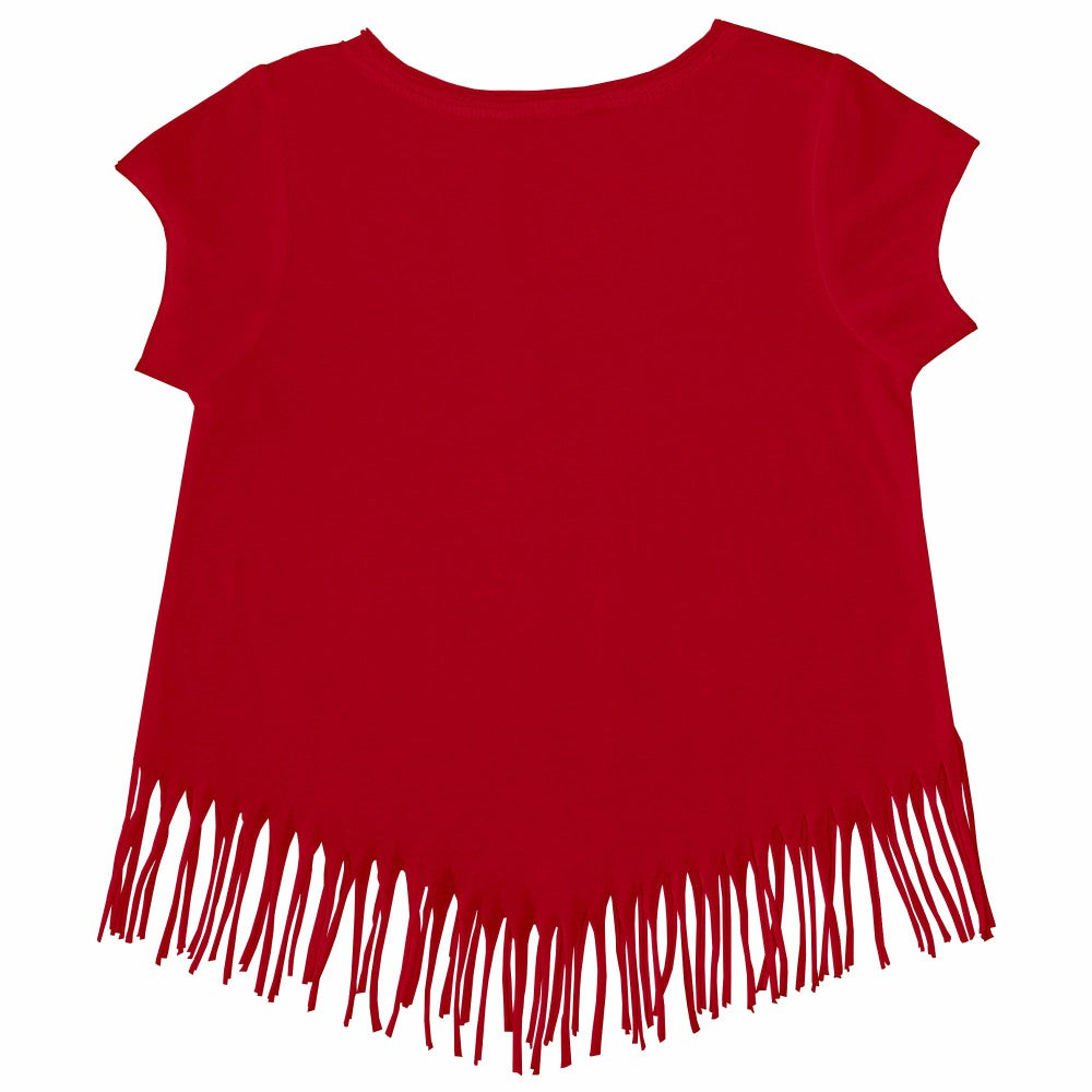 Cincinnati Reds Tiny Turnip Girls Youth Baseball Love Fringe T-Shirt - Red T-shirts