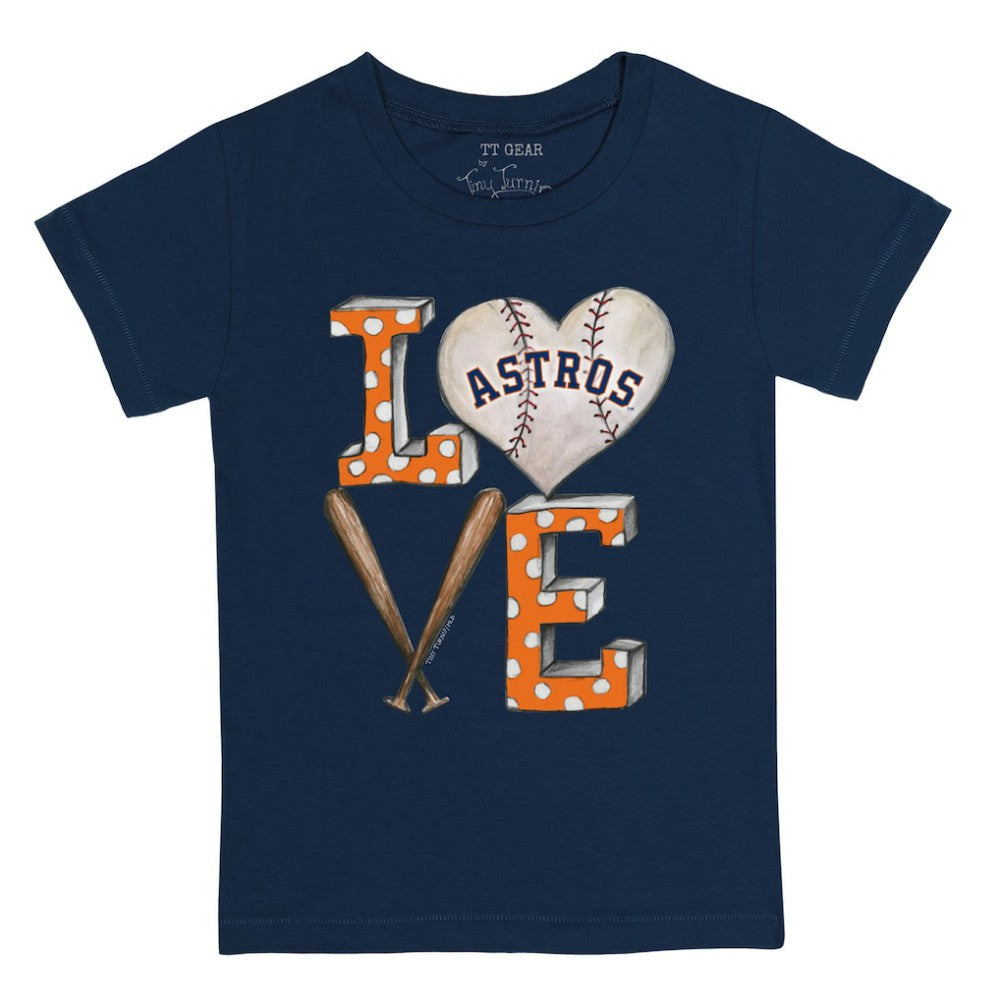 Houston Astros Tiny Turnip Youth Baseball Love T-Shirt - Navy T-shirts