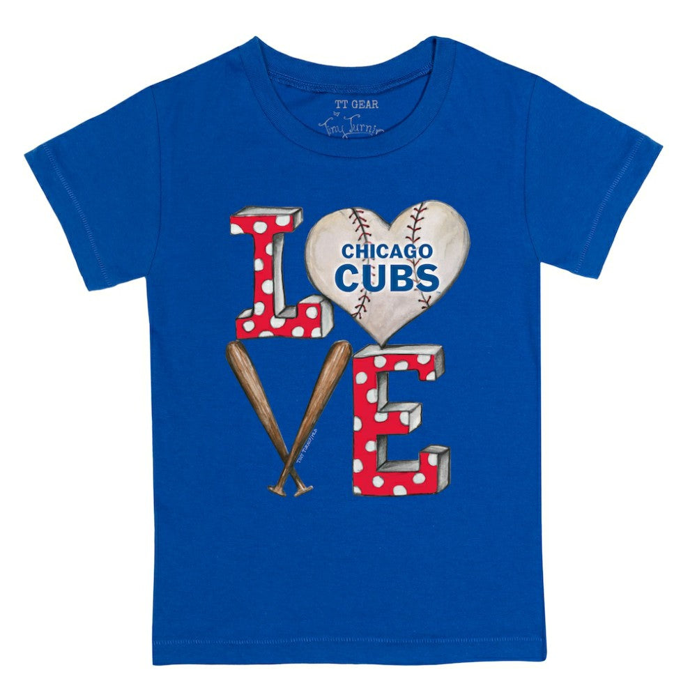 Chicago Cubs Tiny Turnip Youth Baseball Love T-Shirt - Royal T-shirts