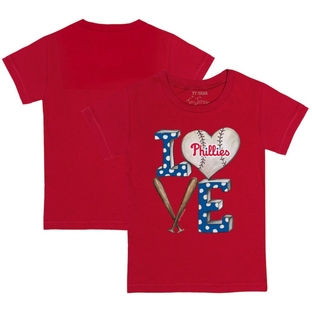 Philadelphia Phillies Tiny Turnip Youth Baseball Love T-Shirt - Red T-shirts